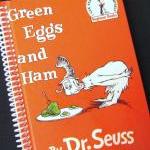Dr. Seuss Upcycled Green Eggs And Ham Journal Book..
