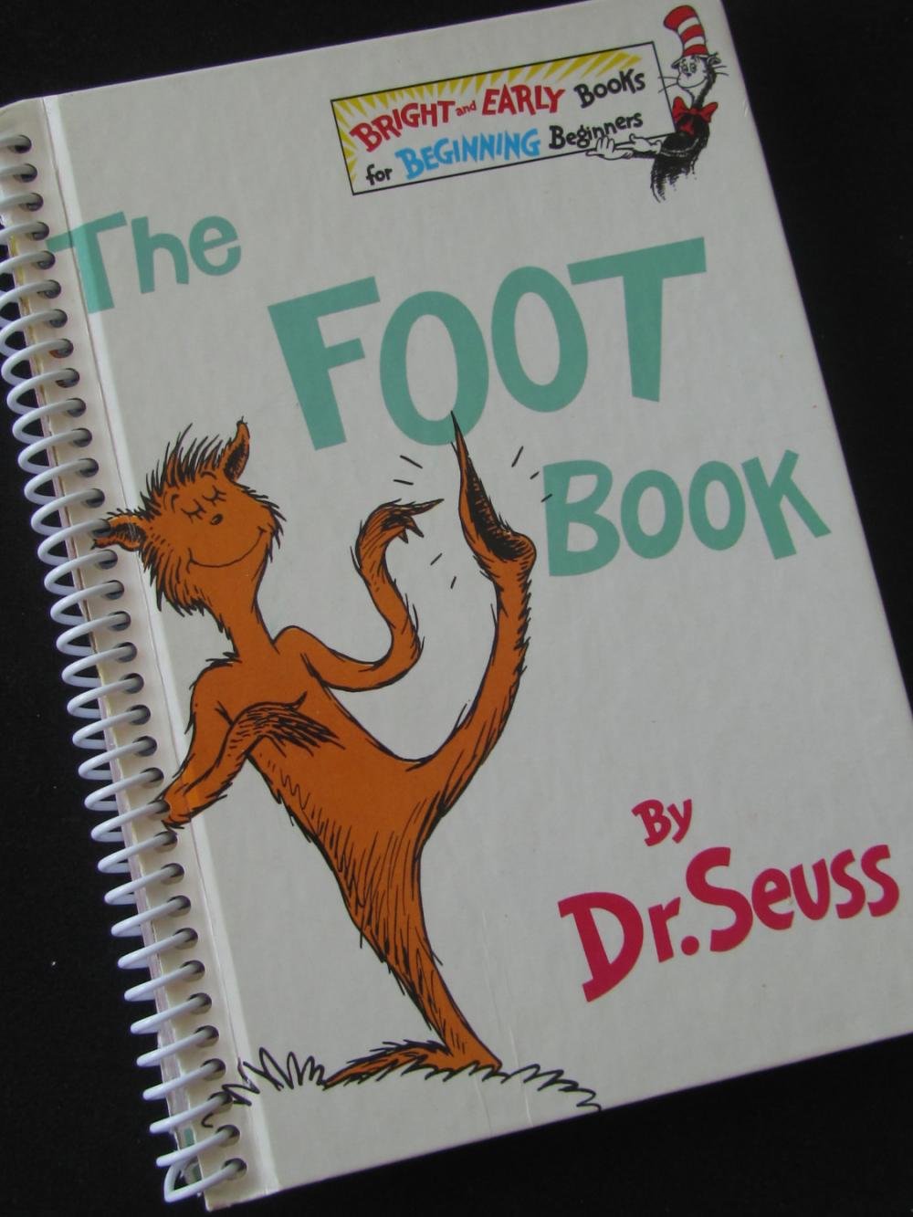 Dr. Seuss Foot Book Notebook Journal Upcycled Book - Recycled And Earth Friendly - Beginning Reader Book