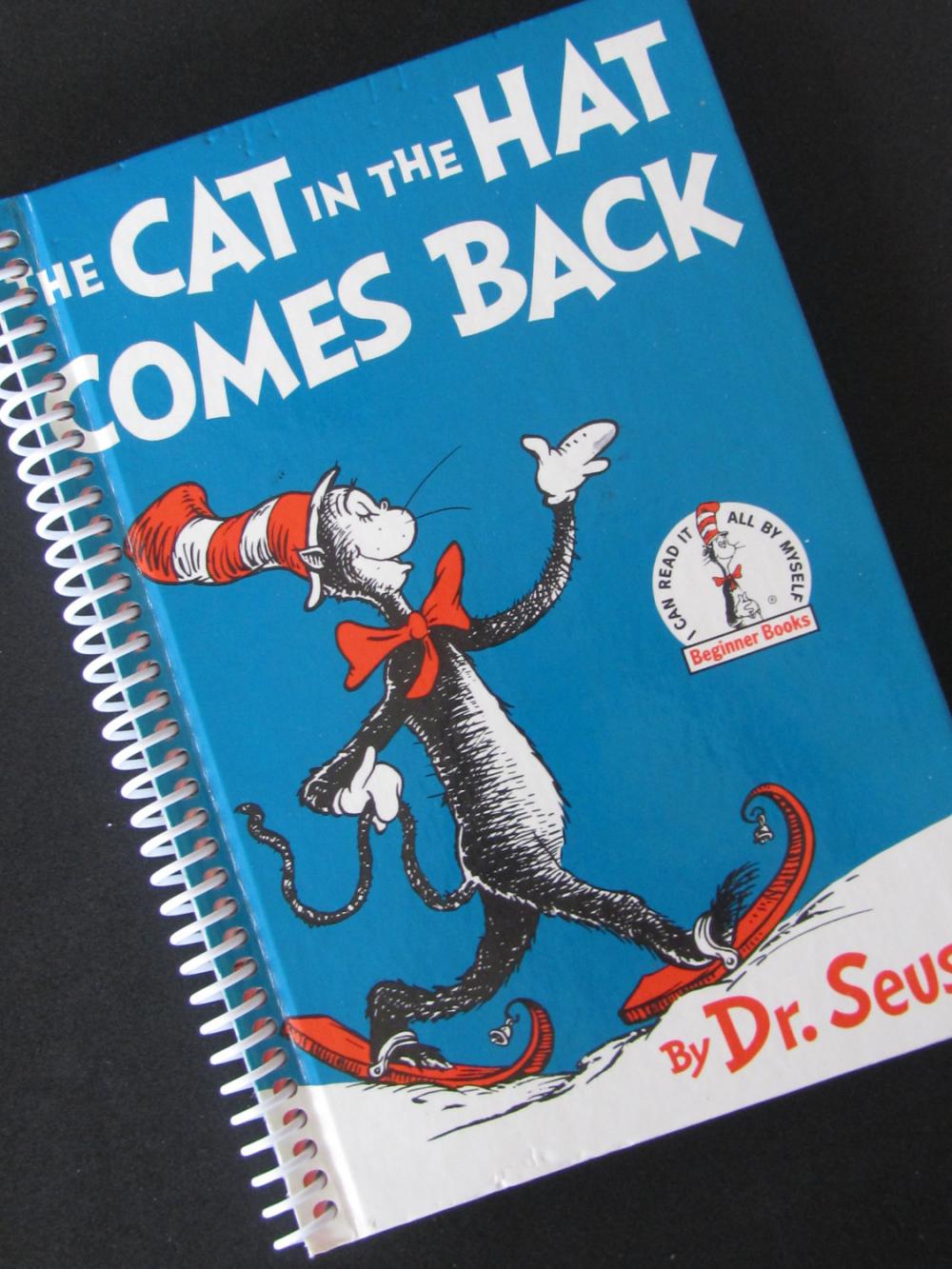 The Cat In The Hat Comes Back Dr. Seuss Notebook Journal Upcycled Book