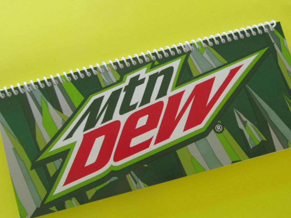 Mountain Dew Spiral Bound Notbook Journal Recycled Eco Friendly